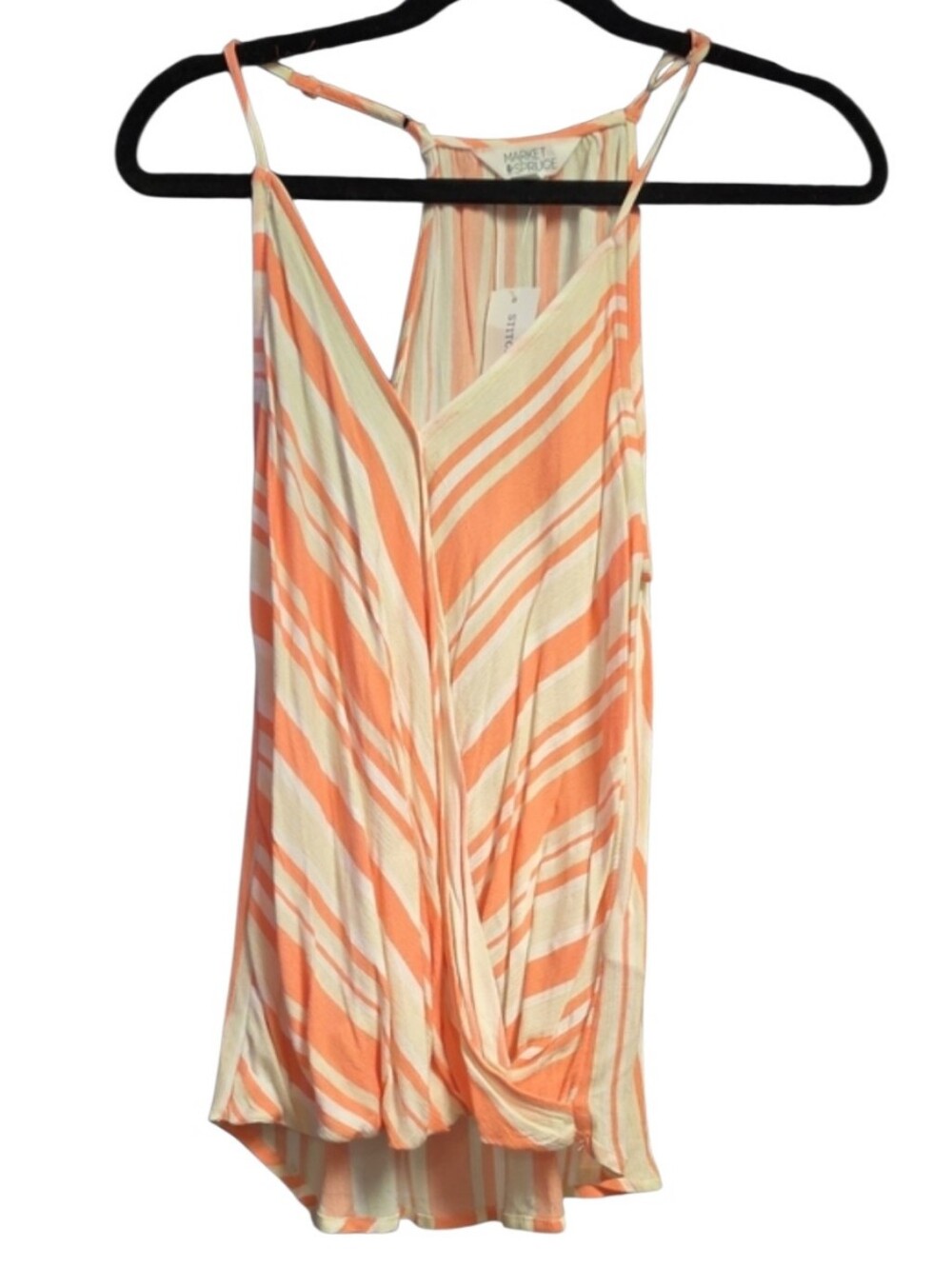Market & Spruce Peach and Cream Striped Blouse